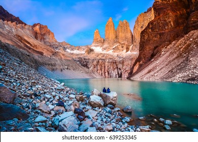 Torres Del Paine, National Park - Laguna Torres, Famous Landmark Of Patagonia, Chile