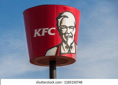 Torrevieja, Spain - SEPTEMBER 19, 2018: KFC (Kentucky Fried Chicken) on KFC's shop. KFC it's an international company for fast food fried chicken