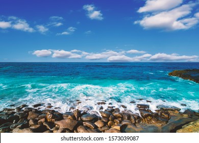   Torrey Pines State Beach Landscape Scenic View At La Jolla Shores North Of San Diego,USA