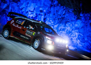 TORSBY, SWEDEN - 02-10-2017: Craig Breen With His Citroen WRC Car During The Event Rally Sweden 2017