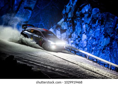 TORSBY, SWEDEN - 02-10-2017: Dani Sordo With His Hyundai WRC Car During The Event Rally Sweden 2017