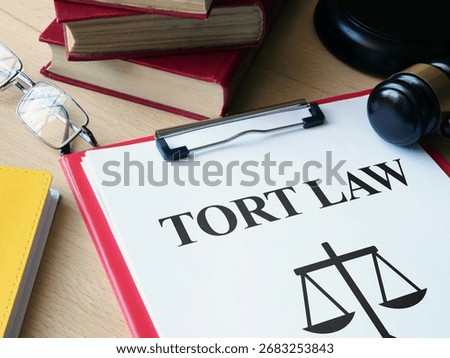 Tort Law is shown using a text as legal concept