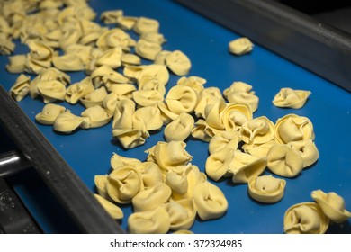 Tortellini Pasta On Conveyor Belt