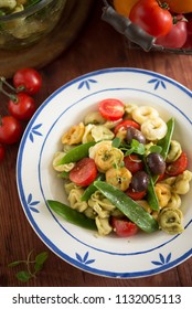 Tortellini, Snap Peas, Olives And Pesto Salad