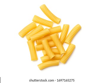 Tortiglioni pasta isolated on white background. Top view - Powered by Shutterstock