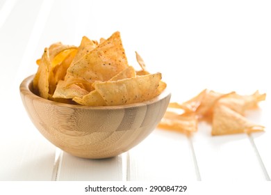 The Tortilla Chips In Bowl