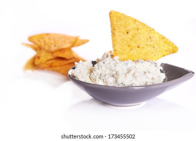 Tortilla Chips An Dip With Cottage Cheese