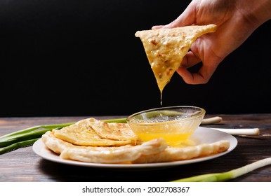  Tortillas With Pumpkin, With Melted Butter, Dish Of Caucasian Cuisine,