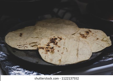 Tortillas Warming On A Comal