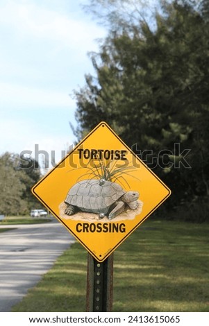 Tortoise crossing sign in the everglades 
