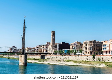 Tortosa, Spain - May 13, 2022: Francoist Monument Commemorating The Battle Of The Ebro On The Ebro River In Tortosa, Tarragona, Catalonia, Spain 