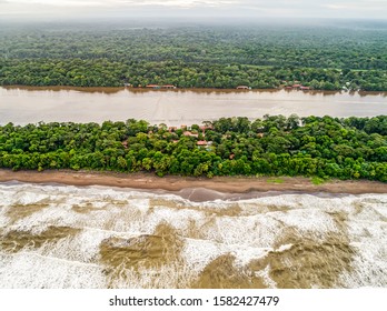 Tortuguero National Park Turtle Beach Coast Costa Rica Aerial Plane View