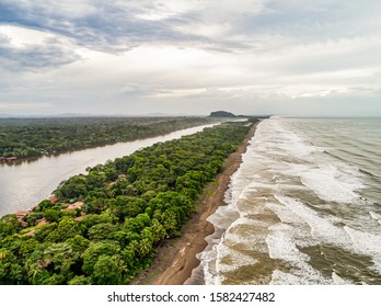 Tortuguero National Park Turtle Beach Coast Costa Rica Aerial Plane View