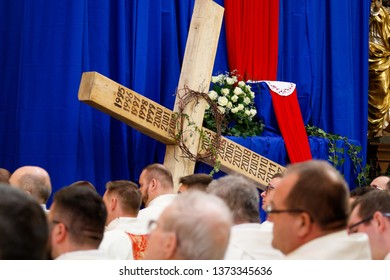 Torun Poland - April 18, 2019: Chrism Mass In The Cathedral Church Of St. John The Baptist And St. John The Evangelist