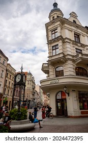 TORUN, POLAND - Jul 22, 2021: The Empik Book Store In A High Old Corner Building In The City Center