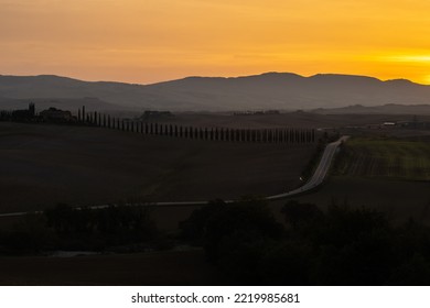 Toscana, Italy: October 21 2022 - Sunrise View In Toscana, Italy.