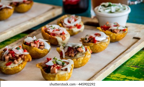 Tostones Cup Crushed Fried Plantains Beans Stock Photo 445902292 ...