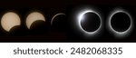 Total Eclipse montage from Waterbury VT formatted for widescreen monitor background.  Taken on Canon R6 with 200mm L lens with 2x extender (400mm equivalent)