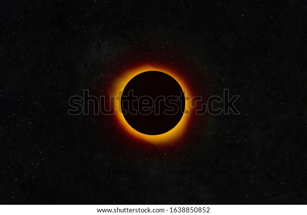 Total eclipse of the planet Mars. Planet with red\
light in outer space
