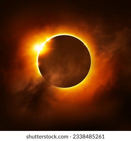 A Total Eclipse of the Sun. Illustration.
