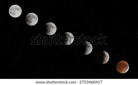 Total Lunar Blood Moon Eclipse phases over Ottawa, Canada September 27, 2015