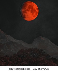 Total lunar eclipse, blood moon