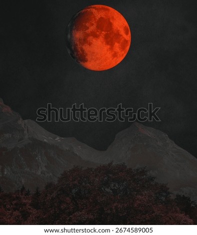Total lunar eclipse, blood moon