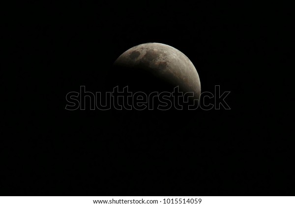 A total lunar\
eclipse, eclipse phase 