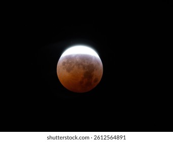 Total Lunar Eclipse of The Red Moon with a Black Background