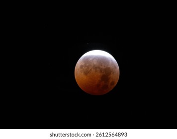 Total Lunar Eclipse of The Red Moon with a Black Background
