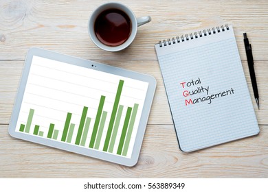 total quality management bar chart concept - Shutterstock ID 563889349