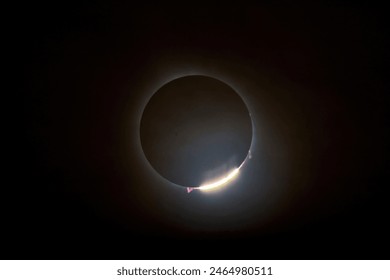 Total Solar Eclipse with Diamond Ring Effect and Corona