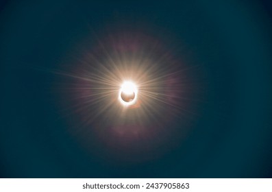 Total Solar Eclipse, sun covered by the moon in the sky. - Powered by Shutterstock