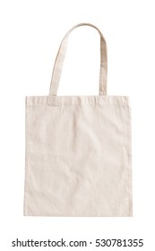 Tote bag canvas fabric cloth shopping sack mockup blank template isolated on white background (clipping path)  - Shutterstock ID 530781355