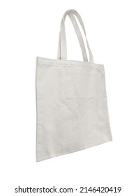 Tote Bag On White Background Isolated Cloth Bags Instead Of Plastic Bags For Environmentally Friendly Shopping. Object Clipping Path