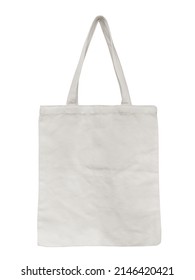 Tote Bag On White Background Isolated Cloth Bags Instead Of Plastic Bags For Environmentally Friendly Shopping. Object Clipping Path