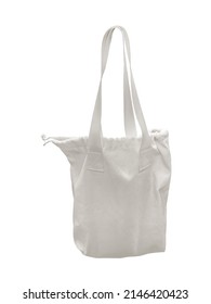 Tote Bag On White Background Isolated Cloth Bags Instead Of Plastic Bags For Environmentally Friendly Shopping. Object Clipping Path