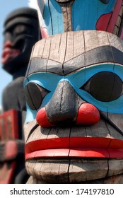 Totem Poles Are Monumental Sculptures Carved From Large Trees, Mostly Western Red Cedar, By Cultures Of The Indigenous Peoples Of The Pacific Northwest Coast Of North America.