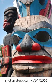 Totem poles are monumental sculptures carved from large trees, mostly Western Red Cedar, by cultures of the indigenous peoples of the Pacific Northwest Coast of North America.