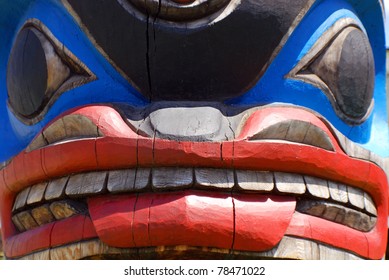 Totem Poles Are Monumental Sculptures Carved From Large Trees, Mostly Western Red Cedar, By Cultures Of The Indigenous Peoples Of The Pacific Northwest Coast Of North America.