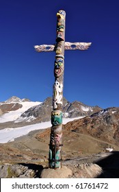 totem shaped wooden cross