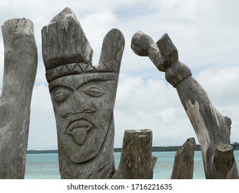 Totems And Mystic Figures On Public Display On South Pacific Islands.         