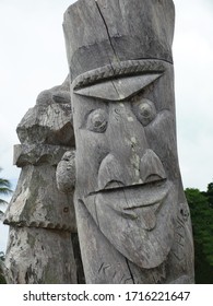 Totems And Mystic Figures On Public Display On South Pacific Islands.         