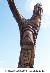 Totems And Mystic Figures On Public Display On South Pacific Islands.         