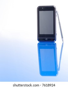 Touch pad on reflective surface