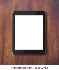 touch pad on a wooden background