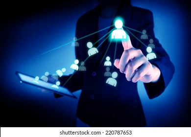 Touch screen interface social network structure