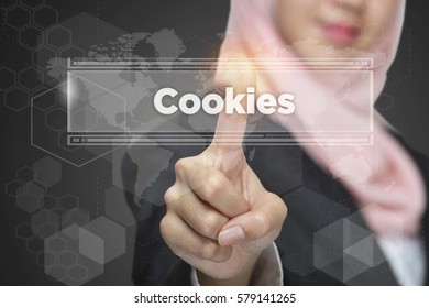Touch screen interface with word: Cookies
