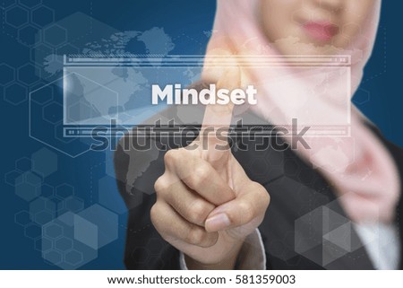 Touch screen interface with word: Mindset