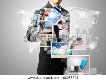 Touch screen mobile phone in hand